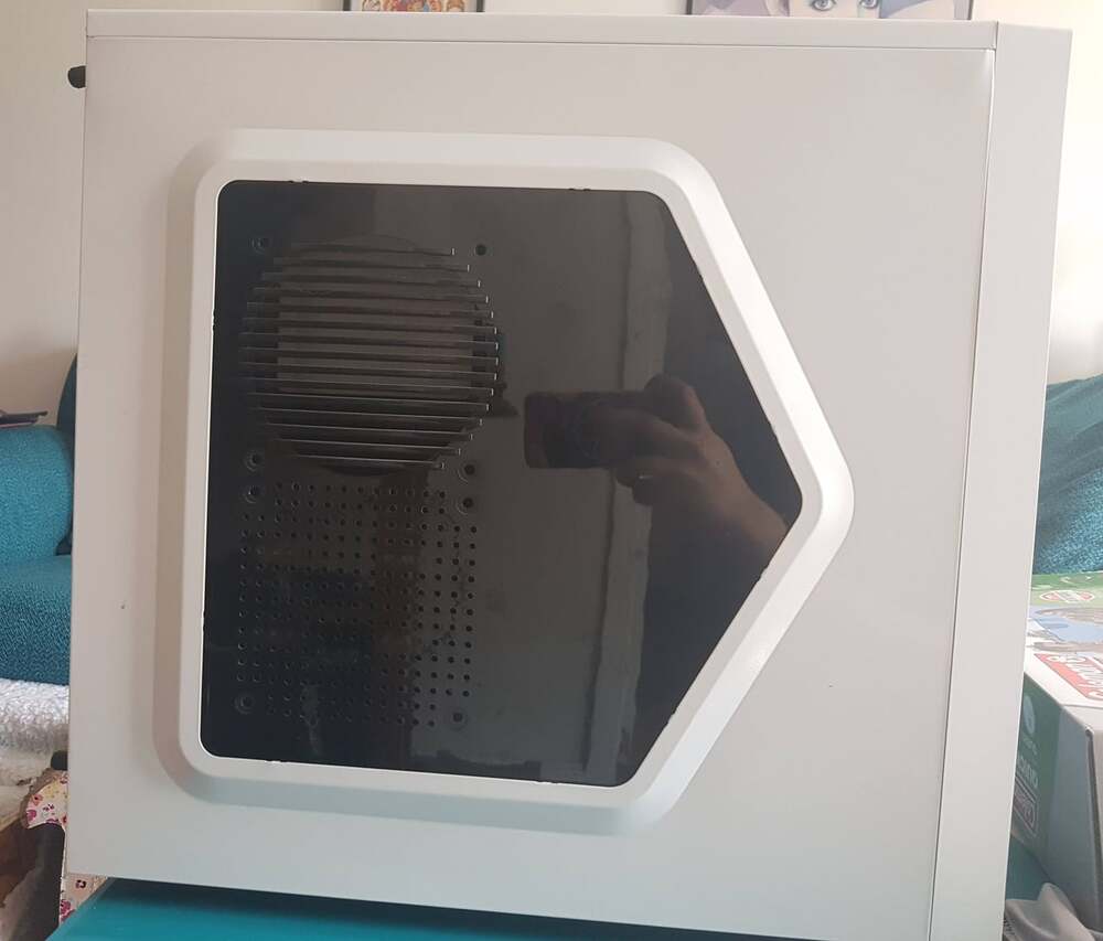 DeepCool White PC Tower Case with Side Window Mesh Front